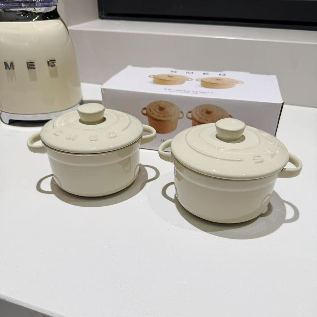 SMEG Home Kitchen Ceramic mini cocottes     12cm each 2 pc set