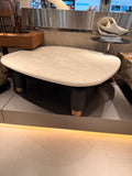 Natural stone top,solid wood with brass support