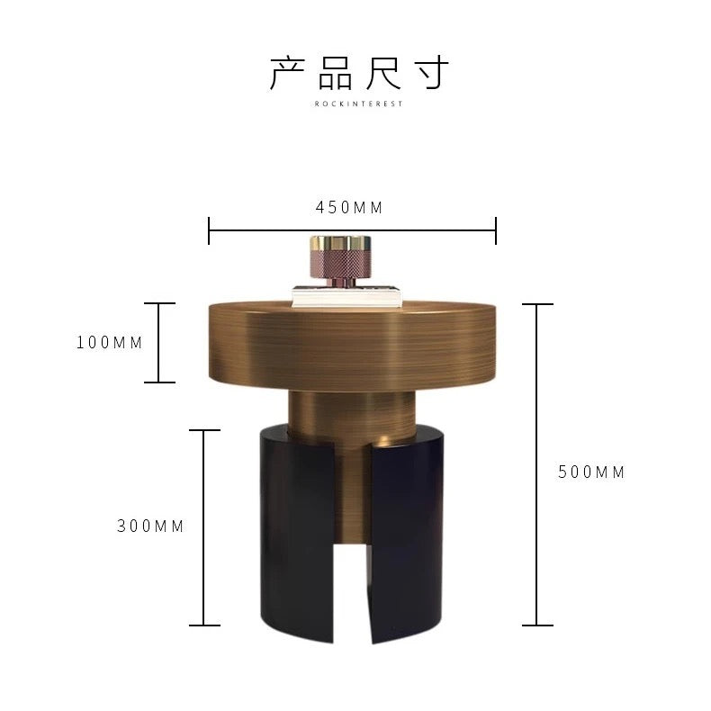 Side table with steel+veneer